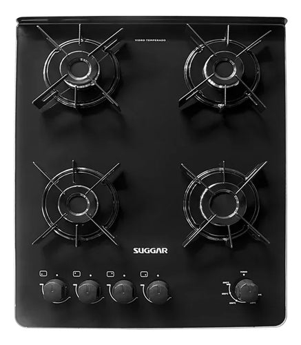 Imagem 6 de 6 de Fogão De Piso 4 Bocas Mesa Vidro Neo Glass Suggar Bivolt