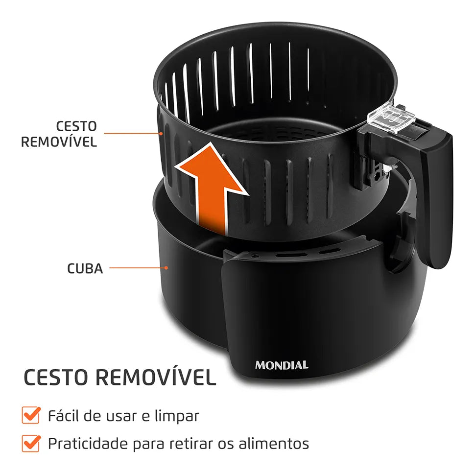 Fritadeira De Ar Af-35-bf Air Fryer 3,5l Preta Mondial - Image 4