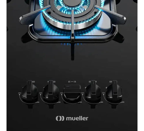 Imagem 5 de 6 de Cooktop Mueller 5 bocas Preto com Queimador Tripla chama